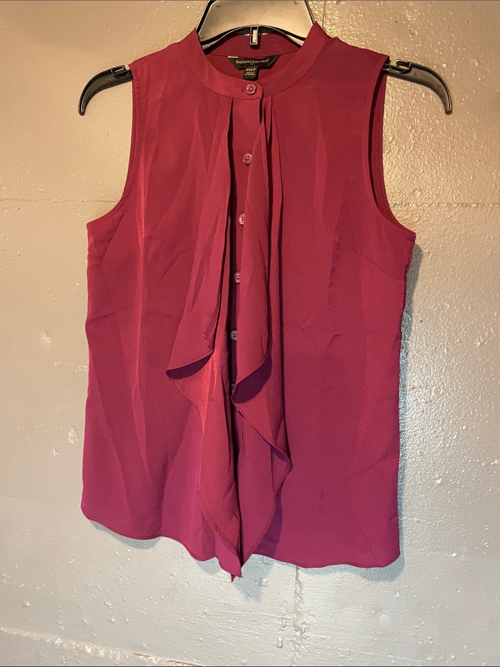 Banana Republic Sleeveless Ruffle Front Camisole - Berry